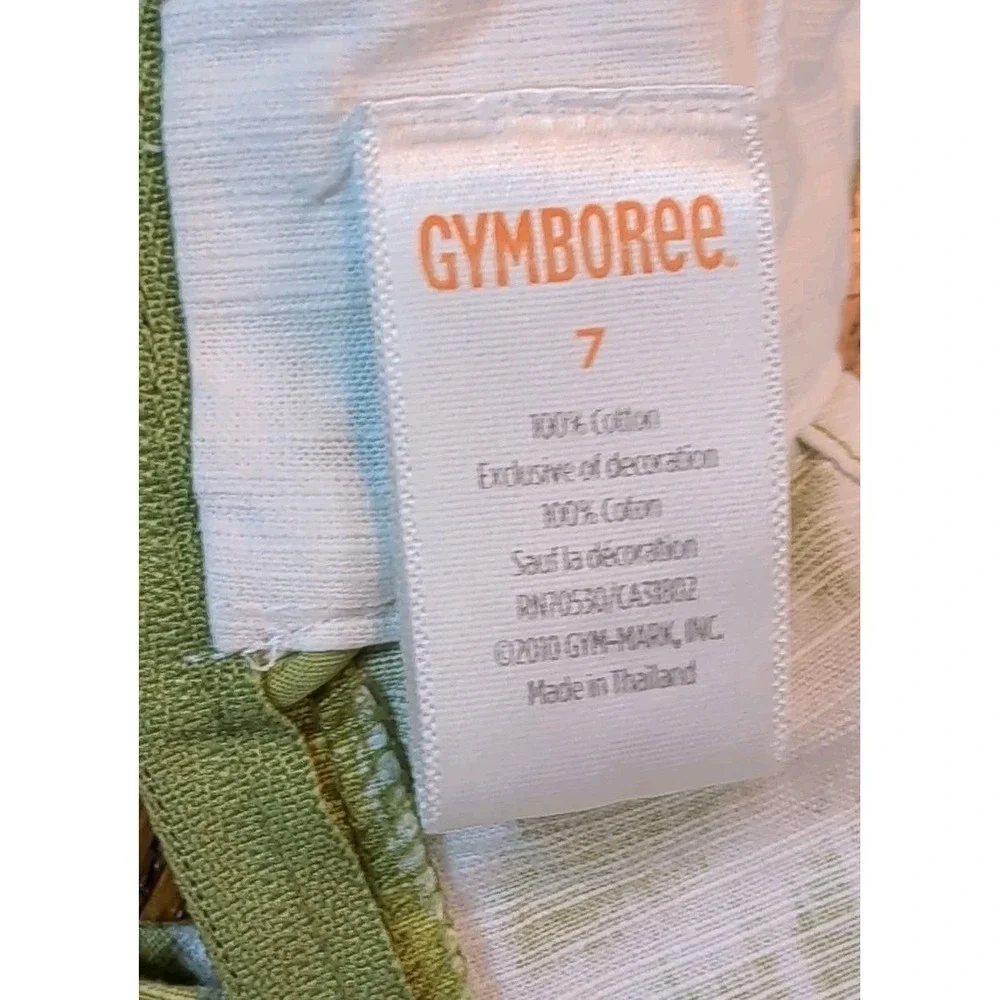 Gymboree Girls Aztec Print Green Dress Batik Summer Size 6  100% Cotton Jewels